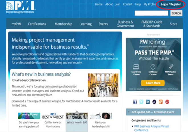 Creating Profile on PMI.ORG